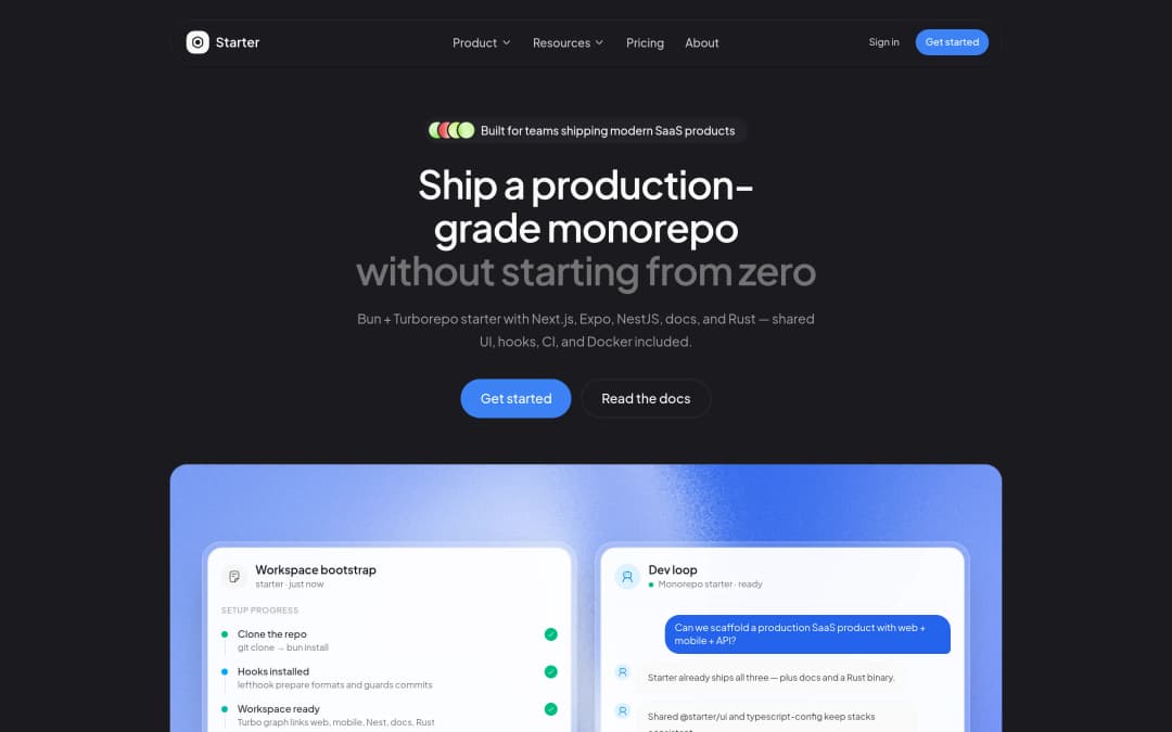 Starter website